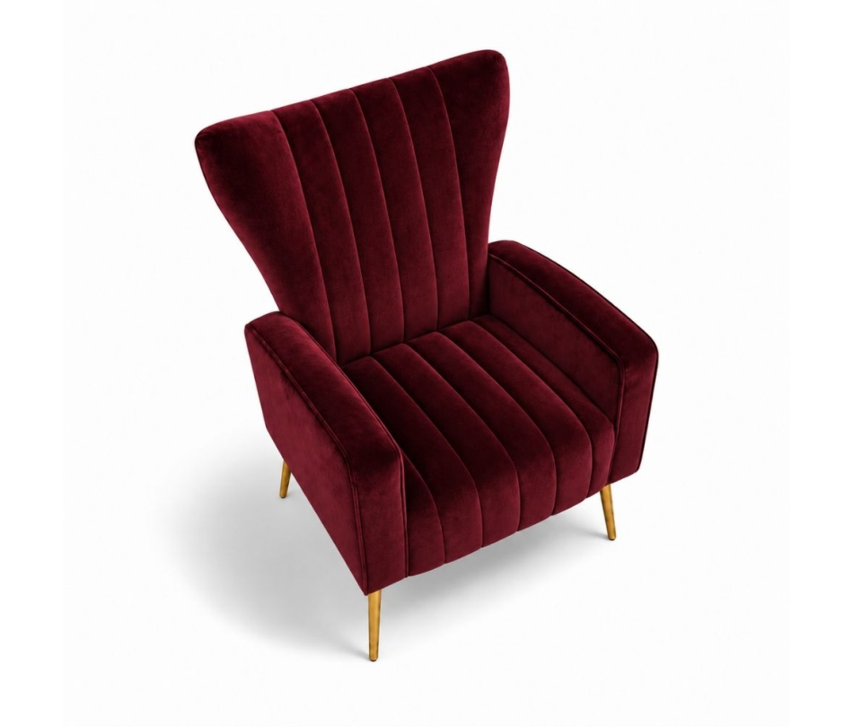 Ghế Sofa Armchair Aria - Nhung Đỏ Burgundy