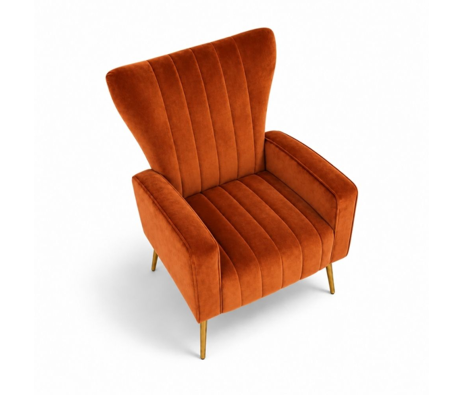 Ghế Sofa Armchair Aria - Nhung Cam Đất