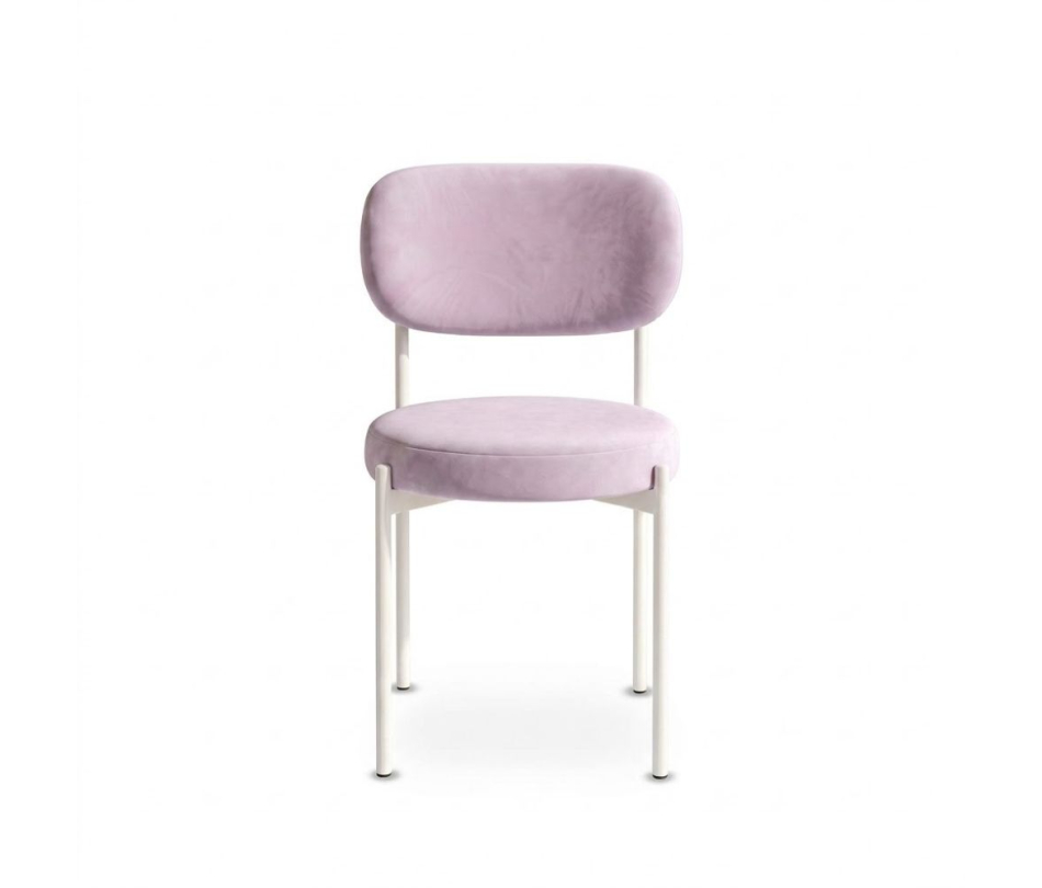 Ghế Velvet Khung Trắng - Nhung Tím Lilac