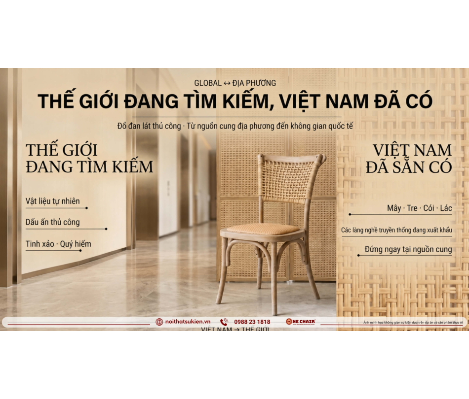Mây tre đan trở lại sự kiện cao cấp: tinh tế bản địa hay quê mùa?