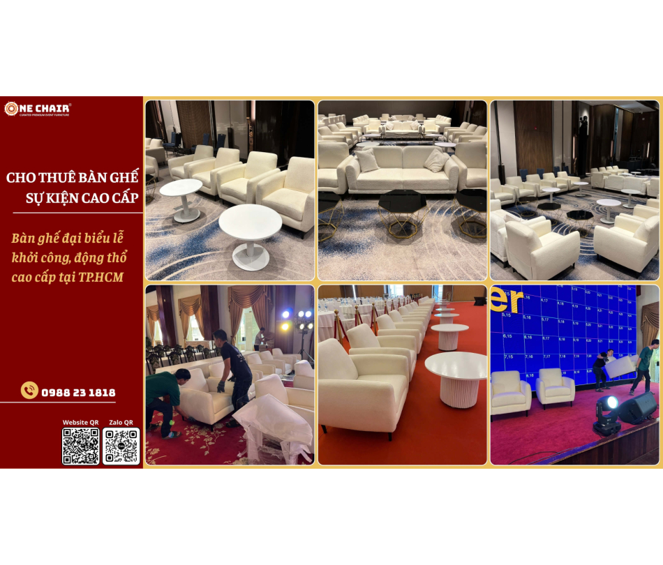Cho thuê bàn ghế đại biểu lễ khởi công, động thổ cao cấp tại TP.HCM