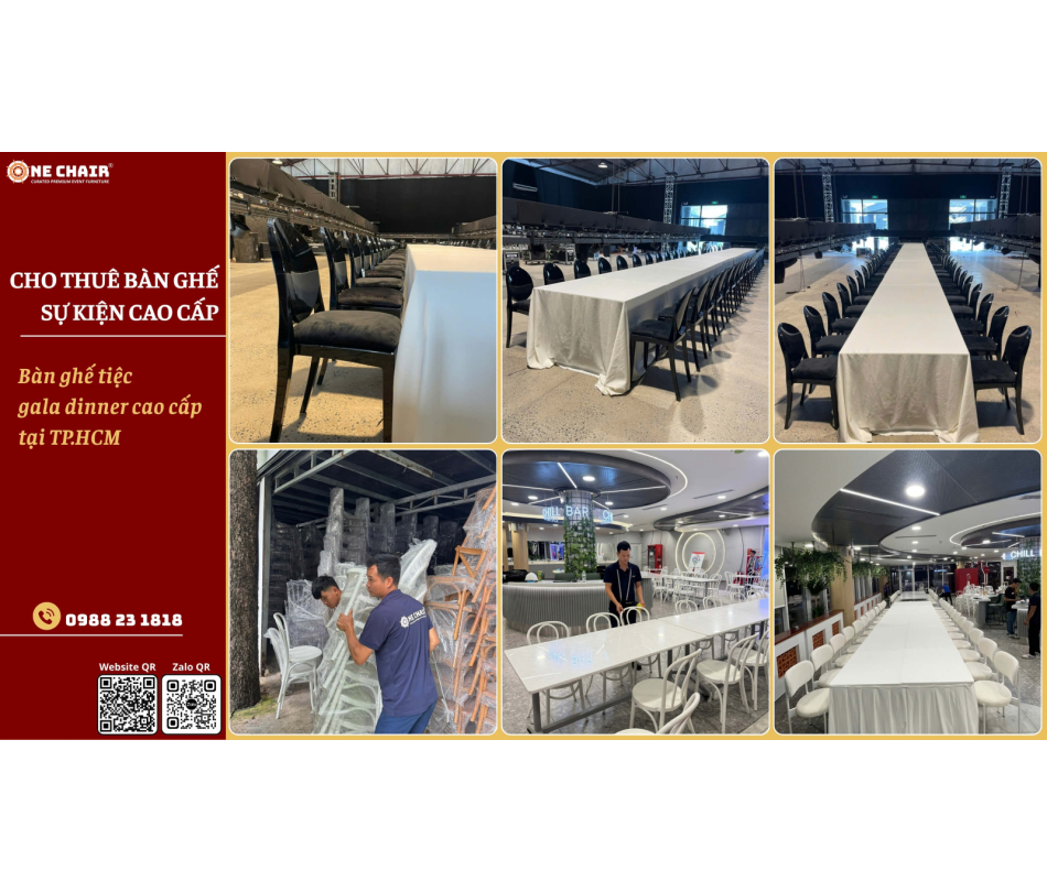 Cho thuê bàn ghế tiệc gala dinner cao cấp tại TP.HCM