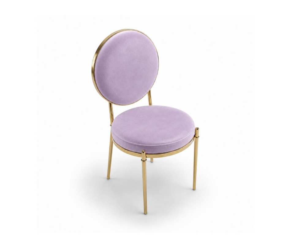 Ghế Moon Mạ Vàng Bóng - Nhung Tím Lilac