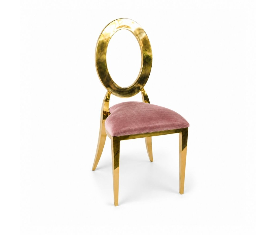 Ghế Louis Oval Mạ Vàng - Nệm Nhung Màu