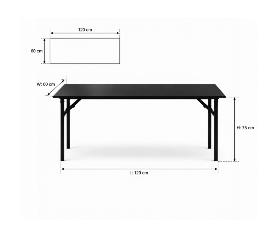 Bàn Sự Kiện Chữ Nhật - 120 × 60 cm