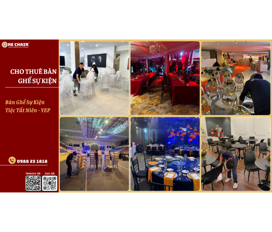 Cho thuê bàn ghế tiệc tất niên, year end party cao cấp tại TP.HCM