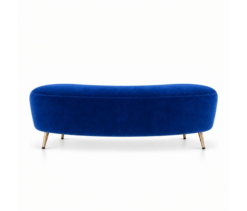Ghế Băng Flow - Nhung Xanh Cobalt
