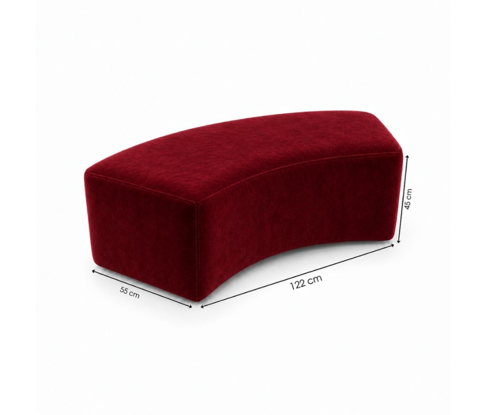 Ghế Băng Wave Module - Nhung Đỏ Burgundy