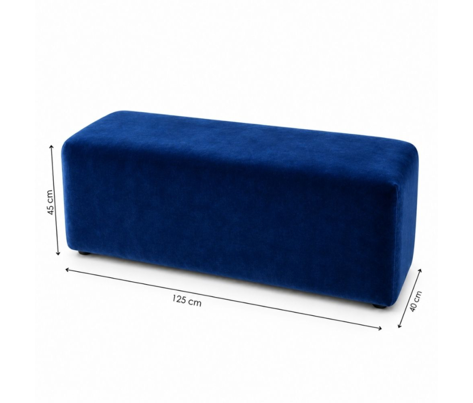 Ghế Bench Dài - Nhung Xanh Cobalt