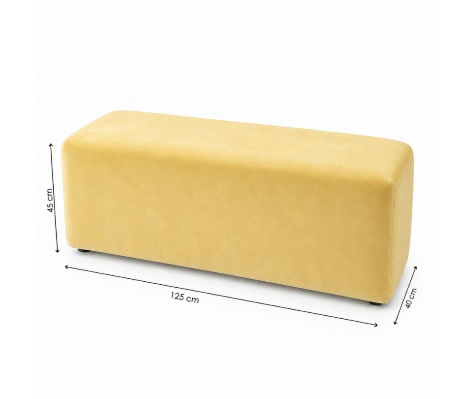 Ghế Bench Dài - Nhung Vàng Bơ