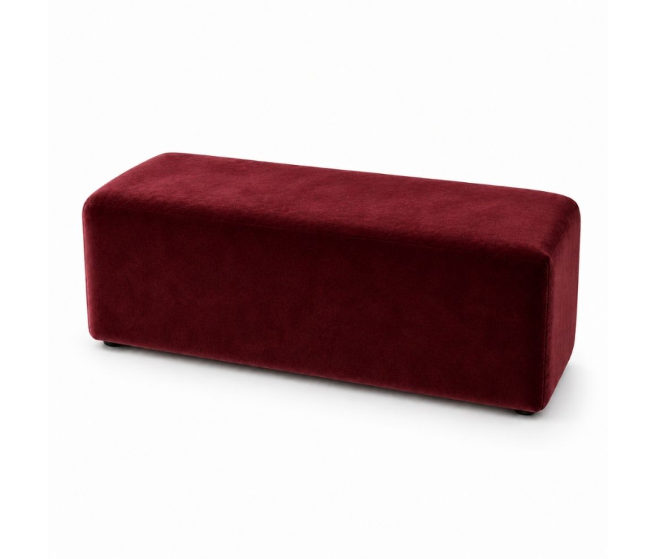 Ghế Bench Dài - Nhung Đỏ Burgundy