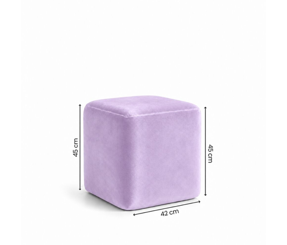 Đôn Vuông Nhung - Tím Lilac