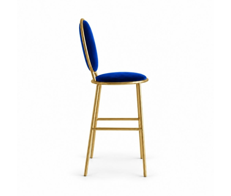 Ghế Shell Bar - Nhung Xanh Cobalt