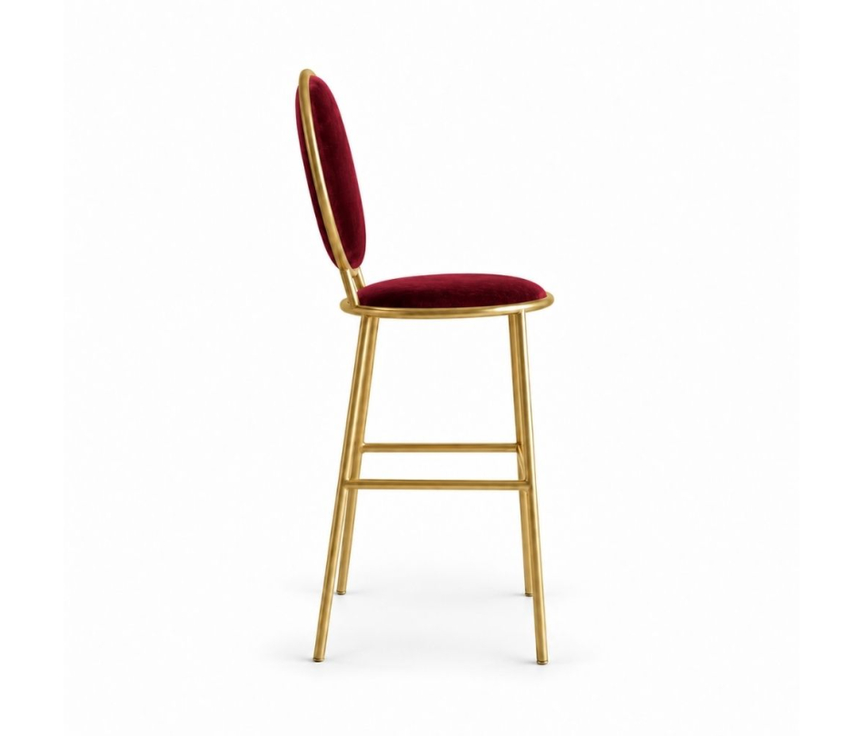 Ghế Shell Bar - Nhung Đỏ Burgundy