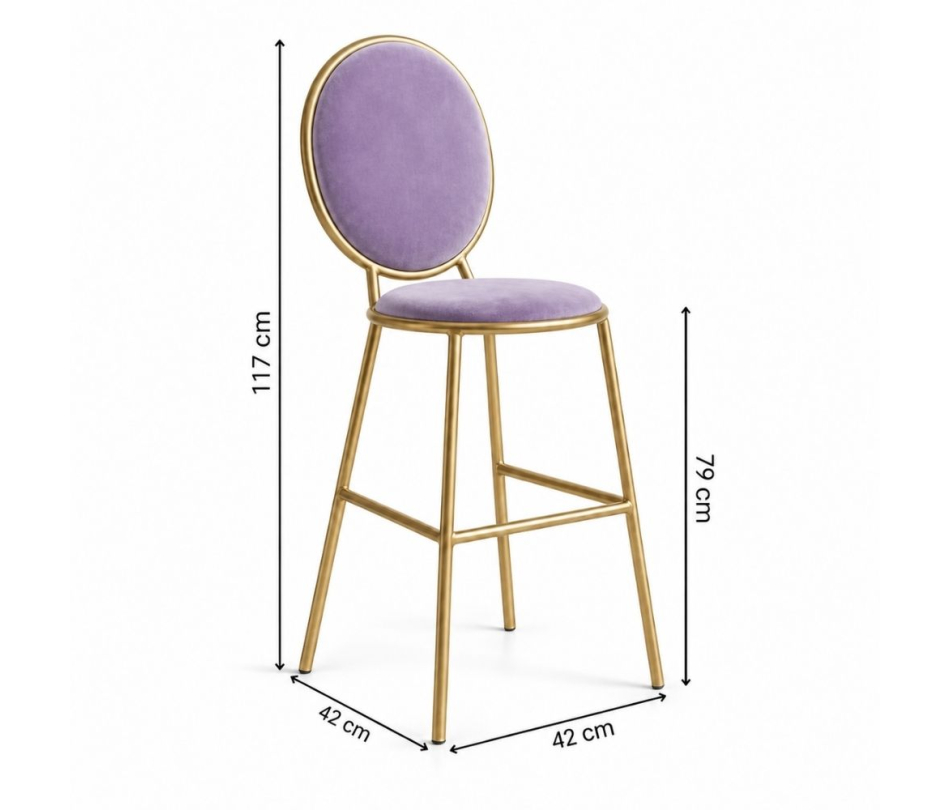 Ghế Shell Bar - Nhung Tím Lilac