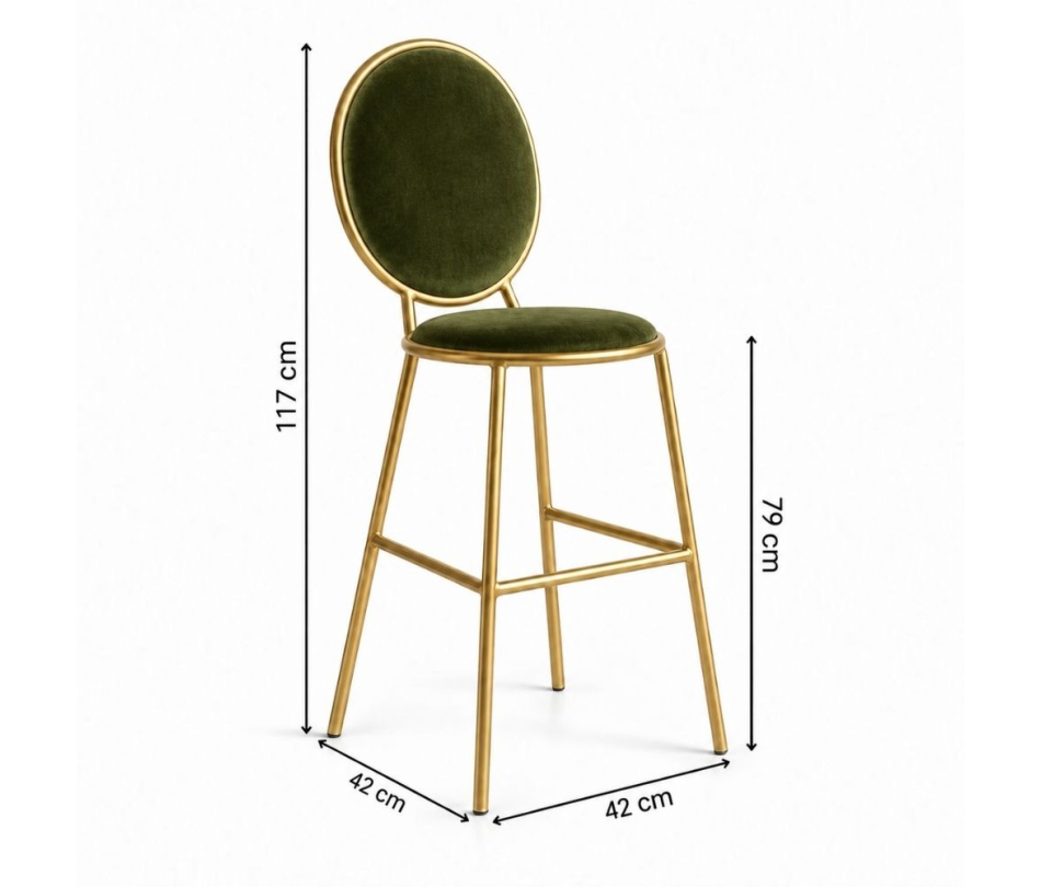 Ghế Shell Bar - Nhung Xanh Olive