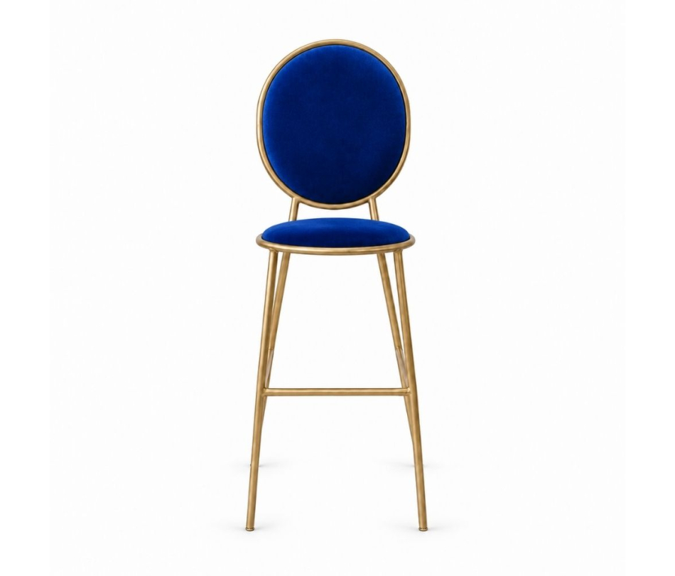 Ghế Shell Bar - Nhung Xanh Cobalt