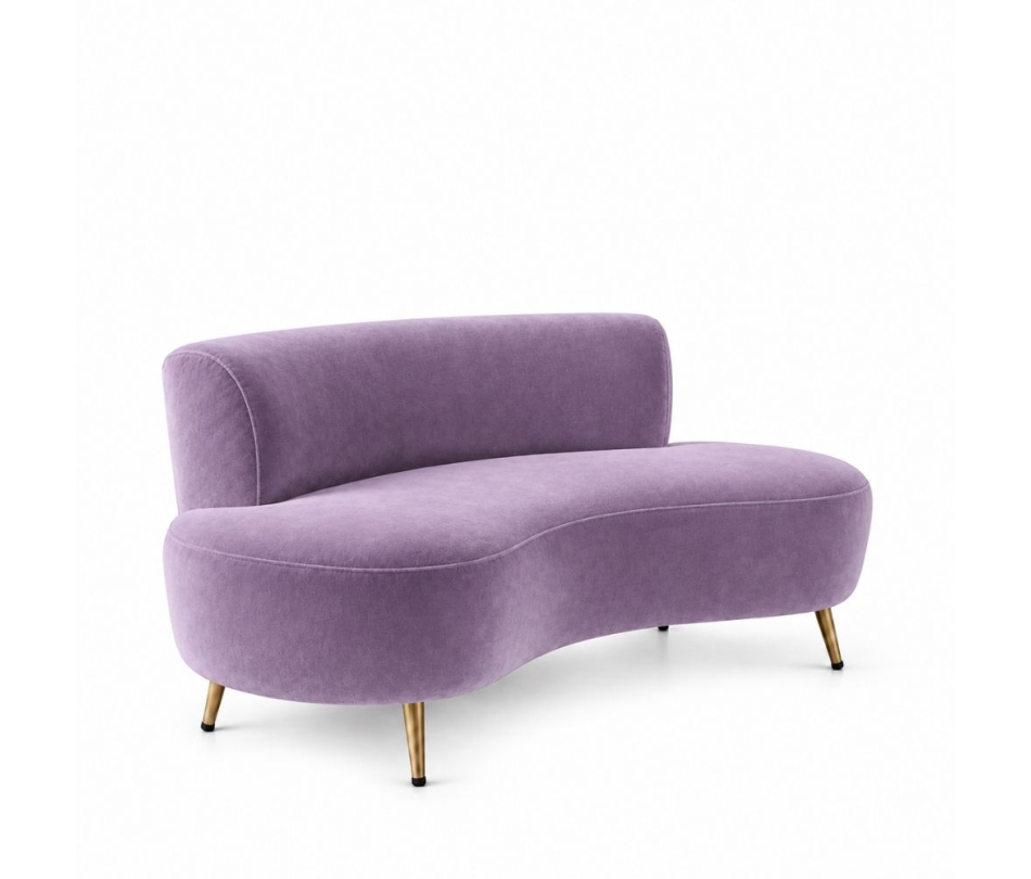 Sofa Cong Flow - Nhung Tím Lilac