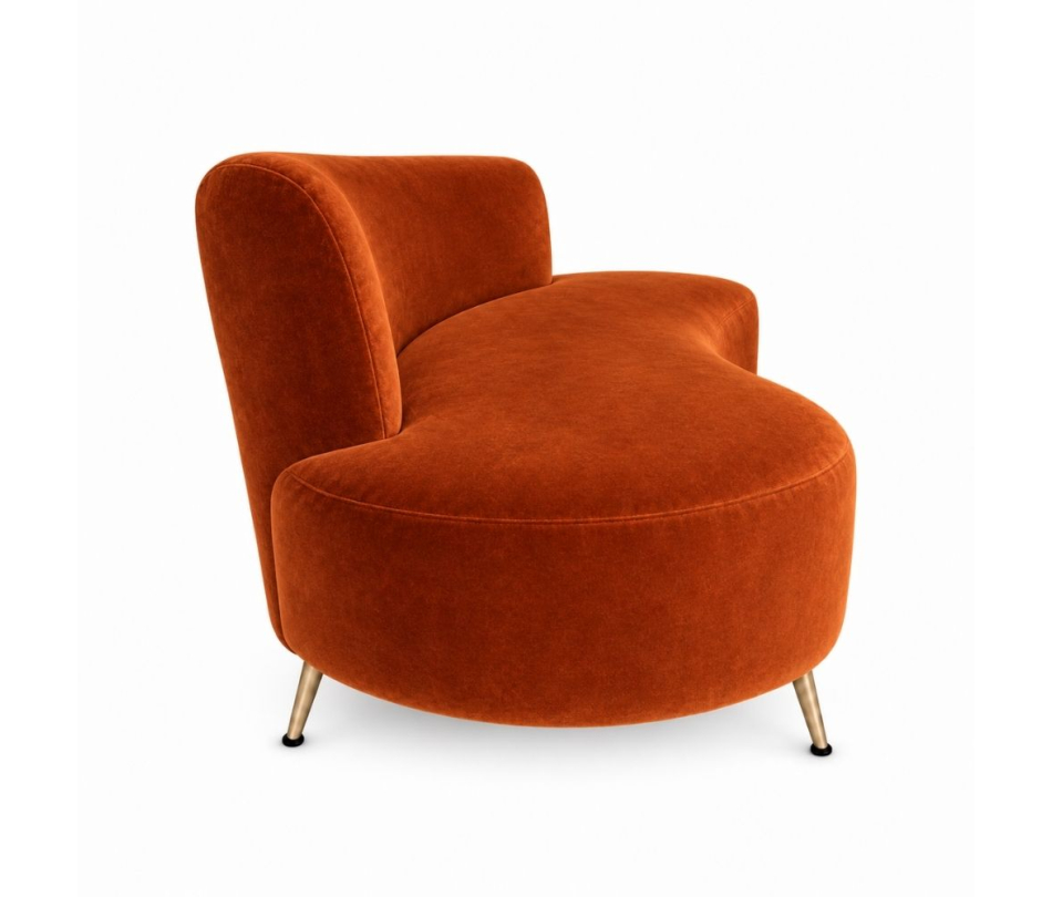 Sofa Cong Flow - Nhung Cam Đất