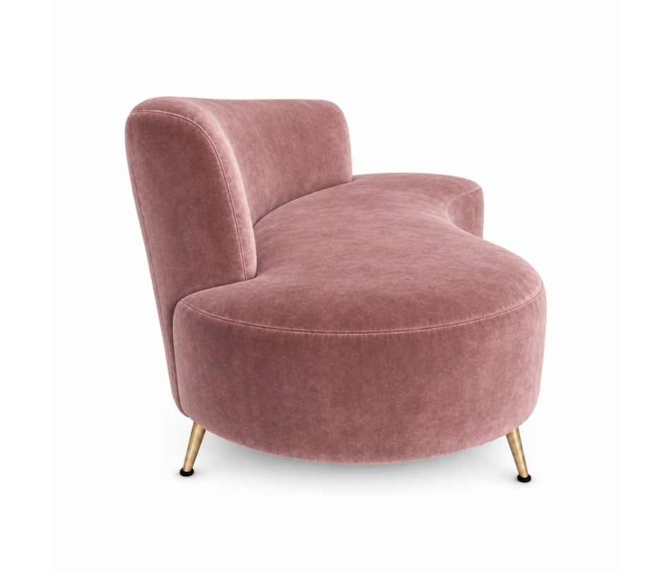 Sofa Cong Flow - Nhung Hồng Dusty