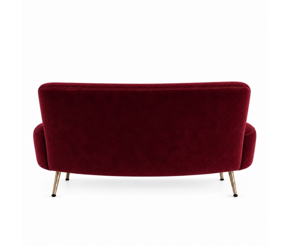 Sofa Cong Flow - Nhung Đỏ Burgundy