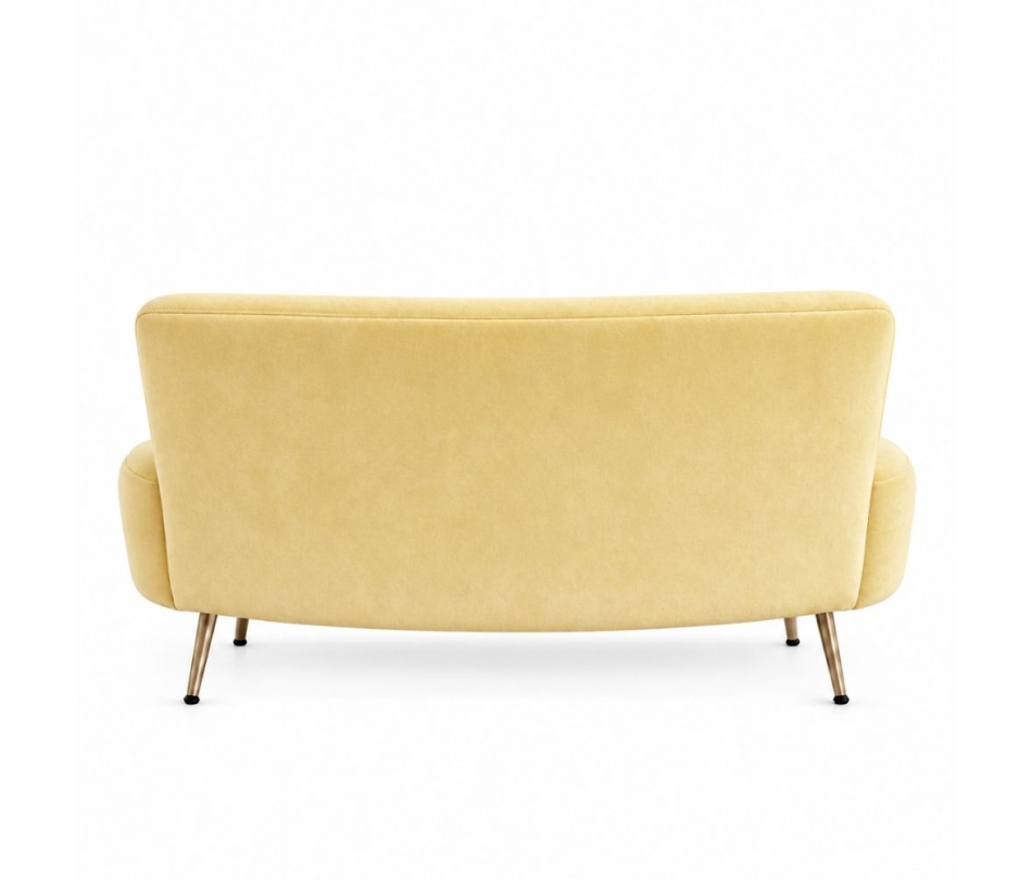 Sofa Cong Flow - Nhung Vàng Bơ