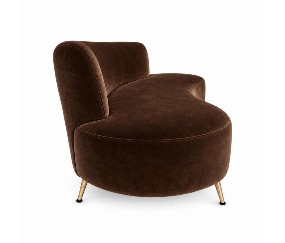 Sofa Cong Flow - Nhung Nâu Chocolate