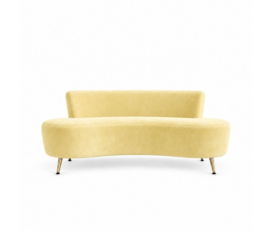 Sofa Cong Flow - Nhung Vàng Bơ