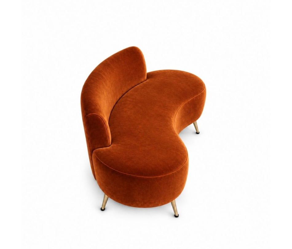 Sofa Cong Flow - Nhung Cam Đất