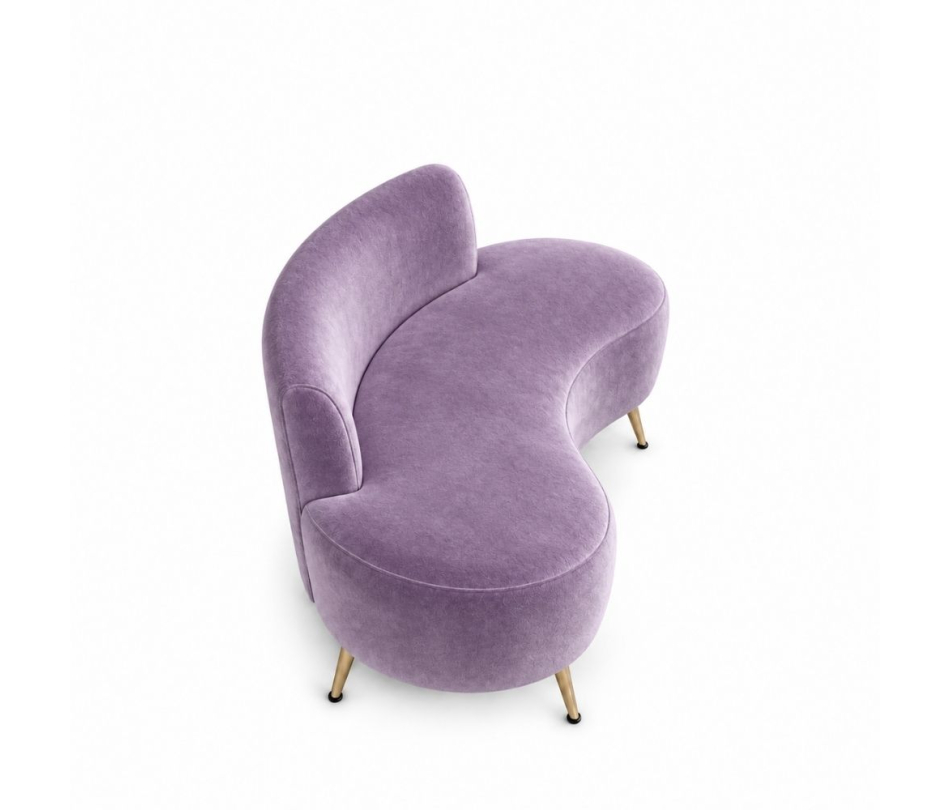 Sofa Cong Flow - Nhung Tím Lilac