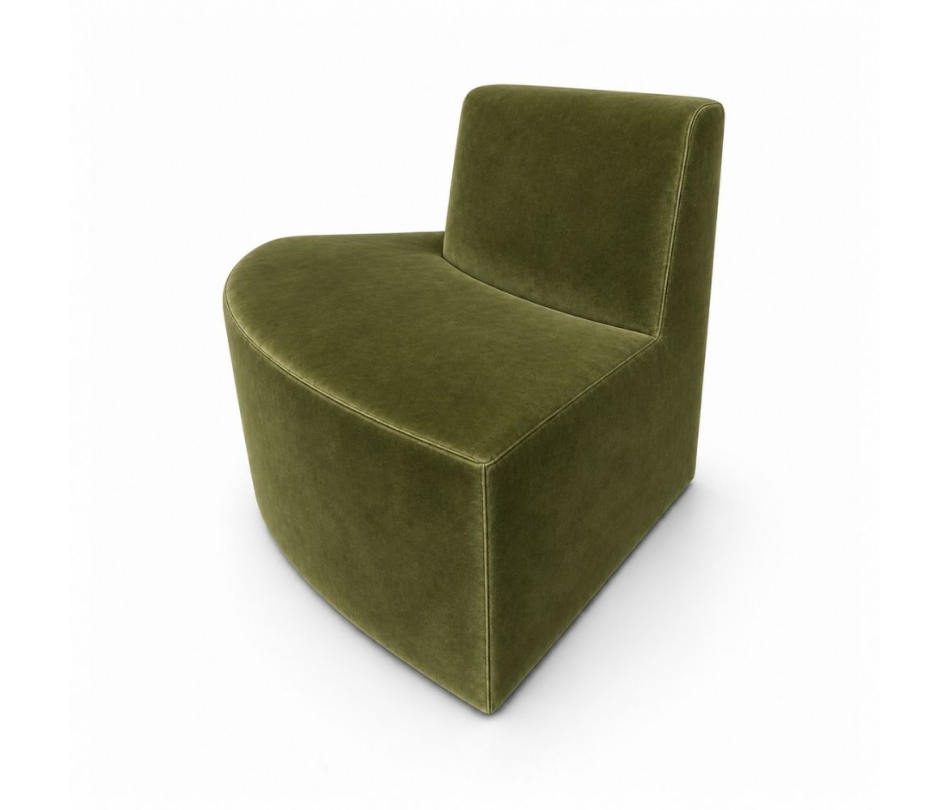 Sofa Module Lưng Nhỏ - Nhung Xanh Olive
