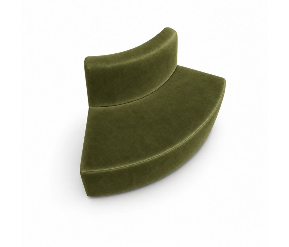 Sofa Module Lưng Nhỏ - Nhung Xanh Olive