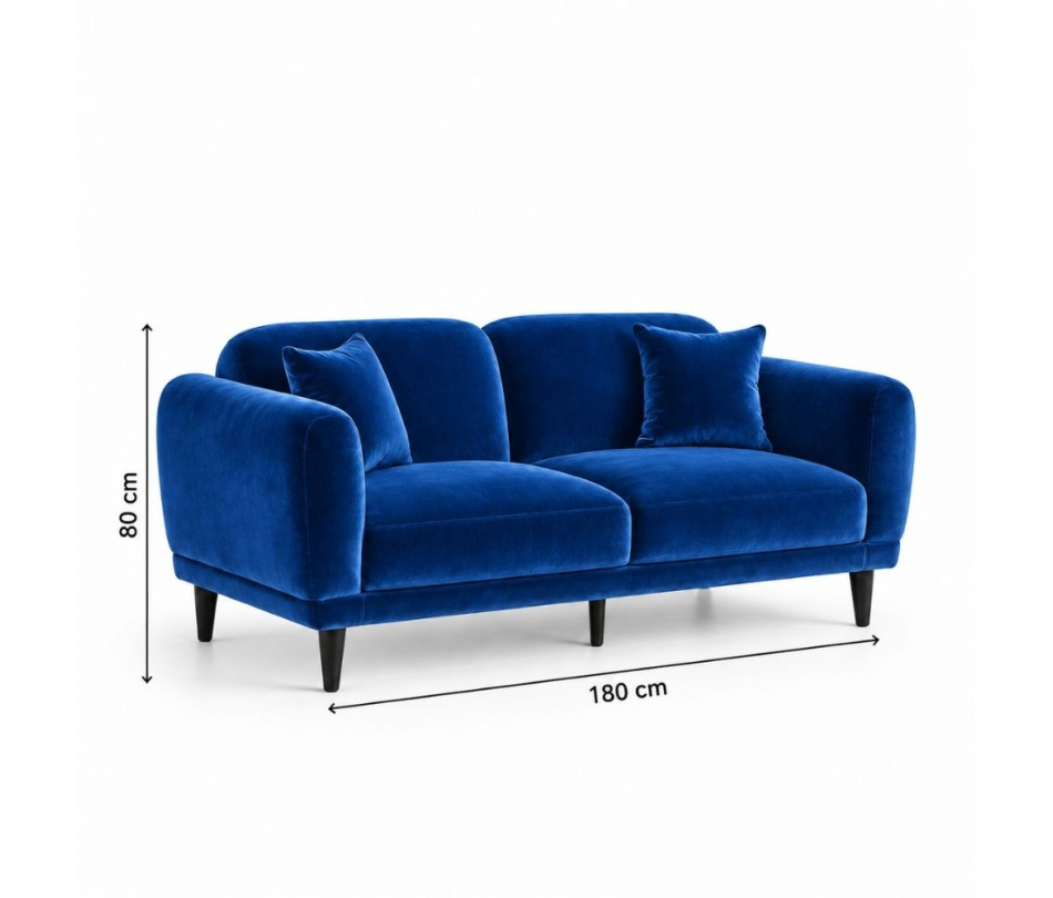 Sofa Đôi Lounge - Nhung Xanh Cobalt