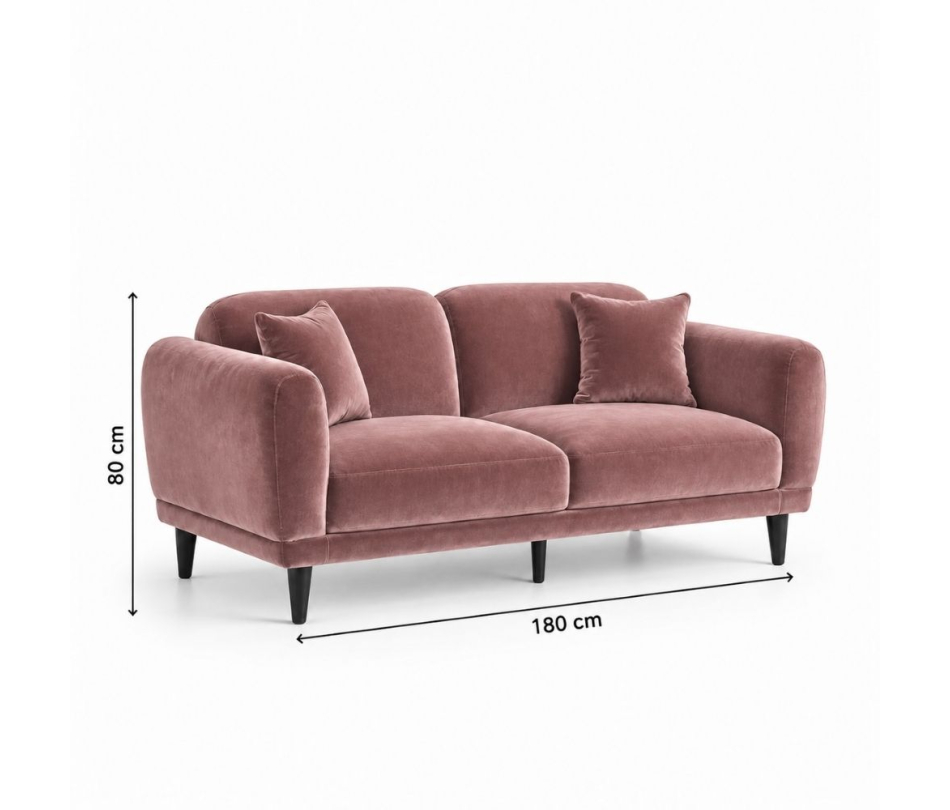 Sofa Đôi Lounge - Nhung Hồng Dusty