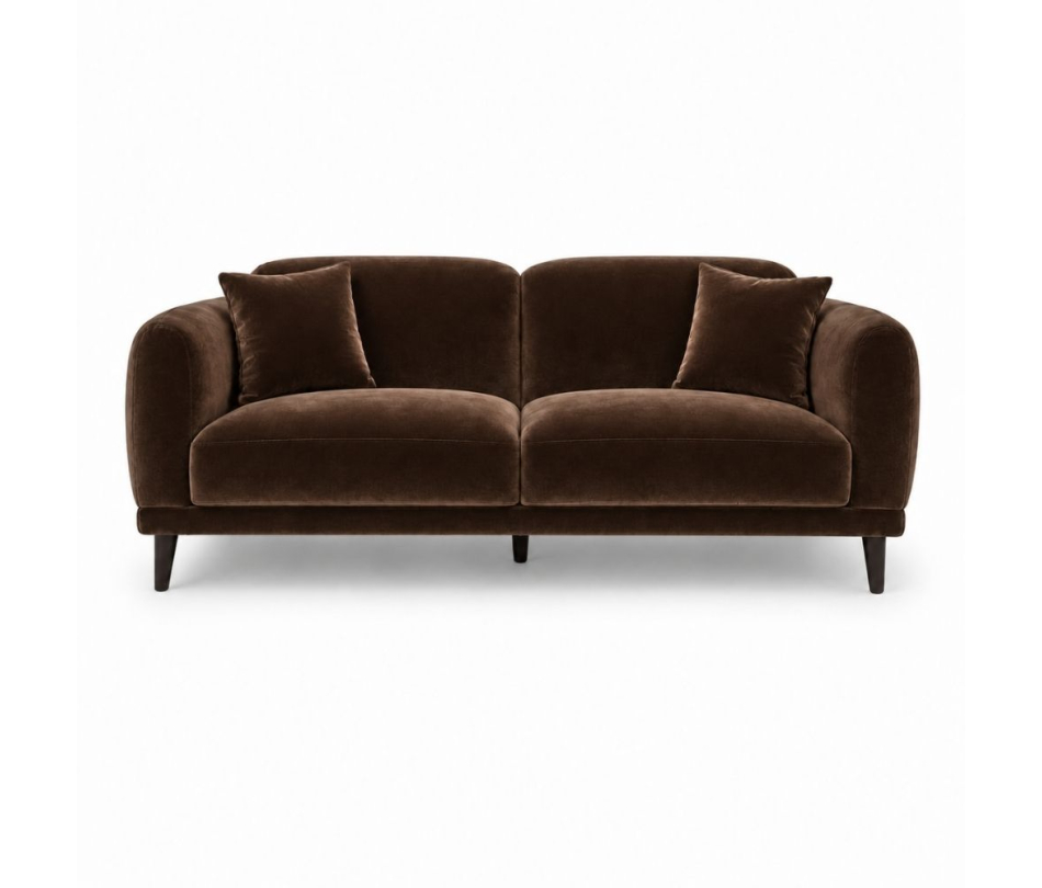 Sofa Đôi Lounge - Nhung Nâu Chocolate