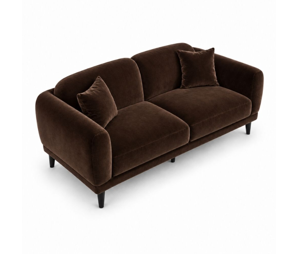 Sofa Đôi Lounge - Nhung Nâu Chocolate