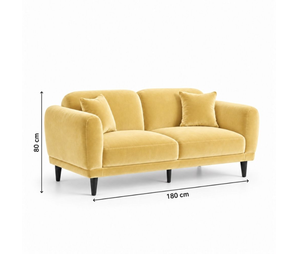 Sofa Đôi Lounge - Nhung Vàng Bơ