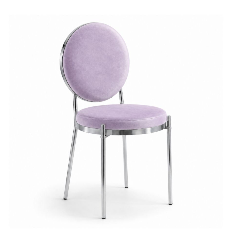 Ghế Moon Mạ Bạc Bóng - Nhung Tím Lilac