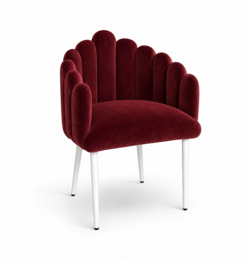 Ghế Bloom Armchair - Nhung Đỏ Burgundy
