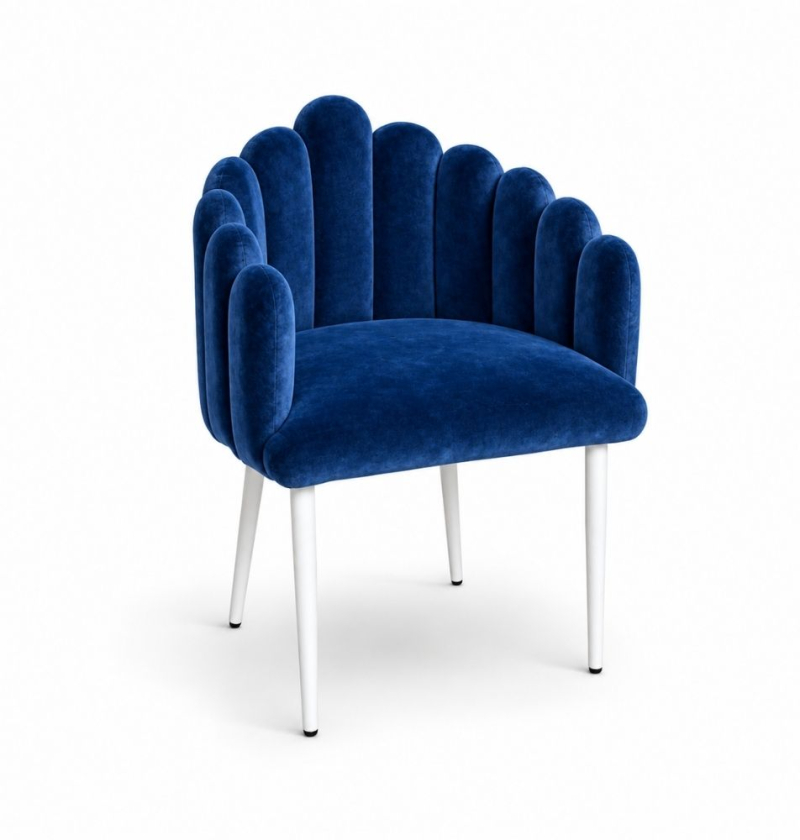 Ghế Bloom Armchair - Nhung Xanh Cobalt