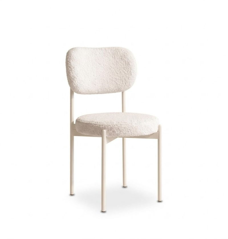 Ghế Velvet Khung Trắng - Lông Cừu Trắng