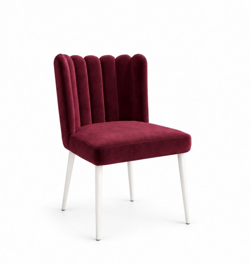 Ghế Nệm Vải Tulip - Đỏ Burgundy