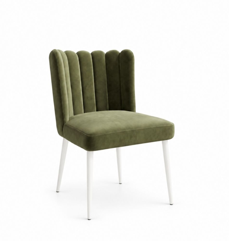 Ghế Nệm Vải Tulip - Xanh Olive