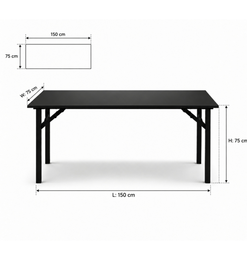 Bàn Sự Kiện Chữ Nhật - 150 × 75 cm