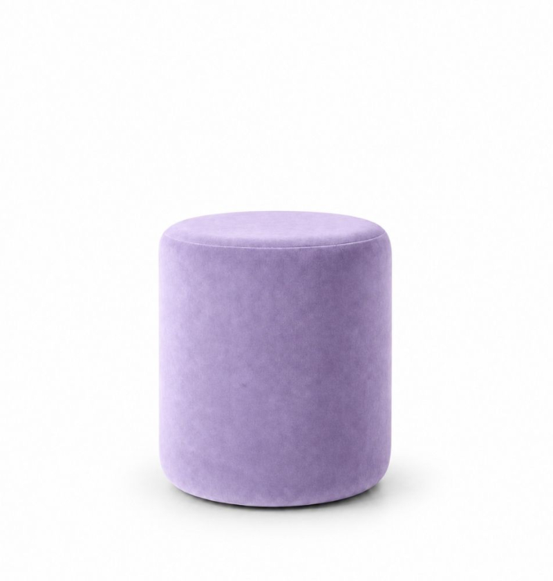 Đôn Tròn Nhung - Tím Lilac