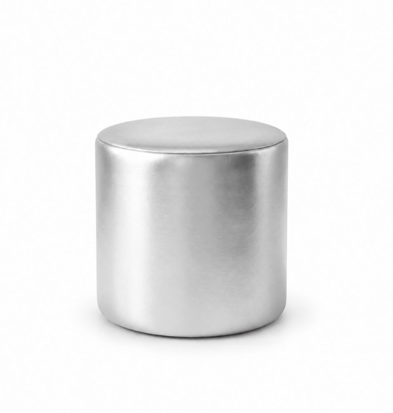 Đôn Tròn Metallic - Bạc