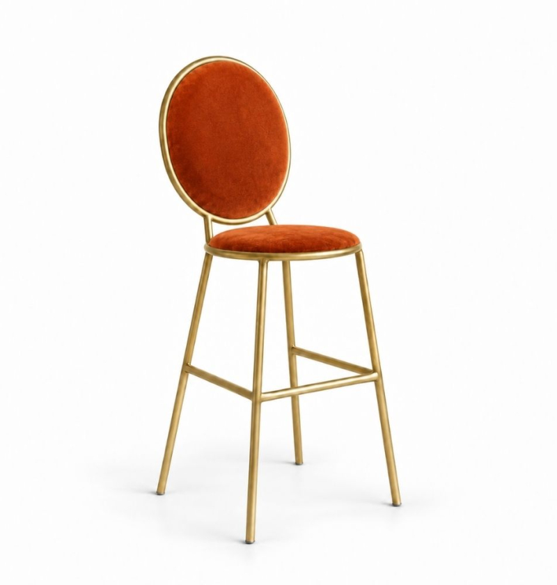 Ghế Shell Bar - Nhung Cam Đất