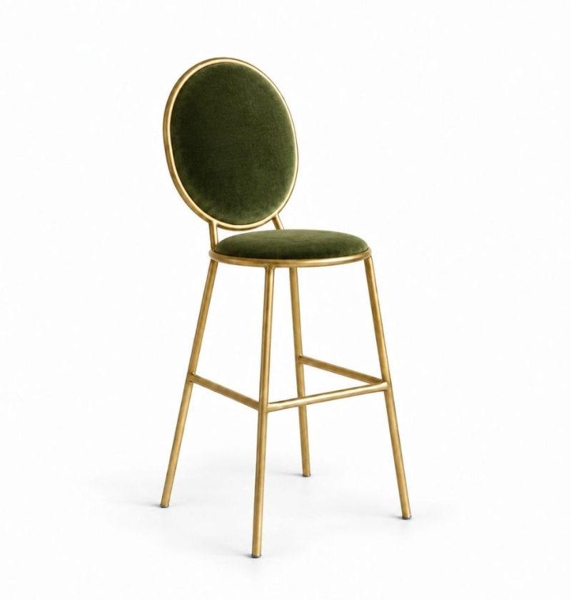 Ghế Shell Bar - Nhung Xanh Olive