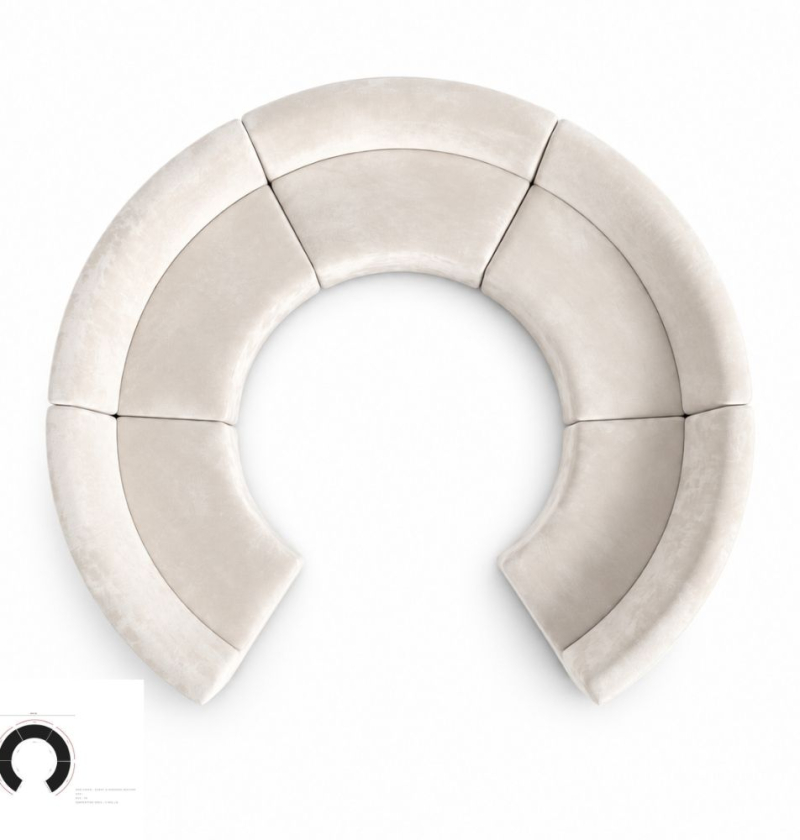 Sofa Móng Ngựa 5 Module Lưng Lớn