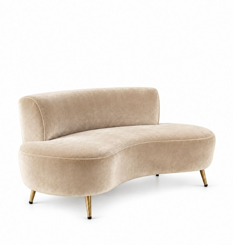 Sofa Cong Flow - Nhung Champagne
